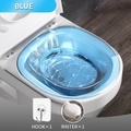 Transparent blue sitz bath for toilet with manual flusher and hook for postpartum care - [PP] Transparent Blue + Flusher + Hook