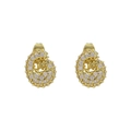 Elegant 18k gold plated balloon letter G stud earrings with white zircon stones - Letter G