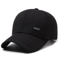 Klassische schwarze Herren-Baseballkappe mit FASHION-Label und Berg 318 Stickerei - Verstellbar / Schwarz