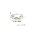 Silver multi-layer crossover titanium steel ring with adjustable open design measurements - TYR0407 / Silver Crossover Rhythm