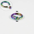 Rainbow captive bead ring for body piercing with 3mm thickness and 14mm diameter - 3x14x6mm / Rainbow