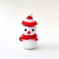Handgemachte Häkel-Weihnachtsschneemann Puppe Ornament, süßes Strick-Wollspielzeug Geschenk. - Weihnachten Schneemann Roter Kremenhut