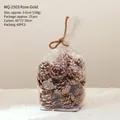 Piñas naturales oro rosa 3-5cm para decoración navideña paquete 150g con purpurina - 150g/Paquete (Aproximadamente 15 piezas) / Oro rosa