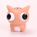 Pink squeeze cat stress relief toy with pop-out eyes and matte rubber finish - Pop Out Eyes Light Coffee Cat
