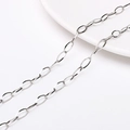 Silver stainless steel oval link chain for DIY necklace and jewelry making - Style 15 Fine Oval Chain (FLB074) / 1 Meter