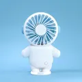 Mini portable cat astronaut handheld fan in light blue with USB charging base - Astronaut Blue