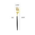 Black and gold stainless steel dinner fork 13cm length and 1.8cm width dessert cutlery - Black Gold Small Fork