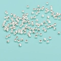 Perles triangulaires en argent sterling S925 sur fond cyan clair pour bijoux DIY - 3mm/pièce / Argent Pur (Sans Placage)