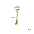 T-shaped zinc alloy eye cream applicator in gold finish, dimensions 75mm by 30mm - Small Gold T-Shape (X0112)