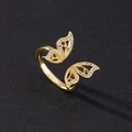Elegant gold open butterfly ring with shimmering white zircon wings for women - Style I-Gold Butterfly Wing Rhinestone