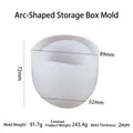 Macro view of silicone mold for curved storage box showing 72mm height and dimensions - Curved Storage Box Mold