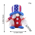 Patriotic Independence Day gnome plush in American flag colors with 16cm height dimensions - Independence Day Knitted Gnome Female (C2-27) / 16x13x8cm