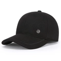 Cappello da baseball invernale in lana nera con paraorecchie e dettaglio in metallo - Regolabile / Nero