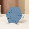 Morandi blue hexagonal earring display board with holes for jewelry storage, 13x11cm size - Small Hexagon 11x13cm / Blue