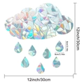 Especificaciones de tamaño para pegatinas de ventana de prisma arcoíris nube y lluvia - Nubes y Gotas de Lluvia-7 Piezas