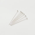 Detailed view of eight shiny silver ball head pins for DIY jewelry making and beading - Thick Silver Ball Head Pin / 16mm