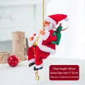 Babbo Natale animato che sale su una catena di perle dorate da 100 cm con regali - Babbo Natale con corda