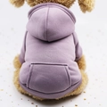 Lilac purple pet hoodie for dogs with kangaroo pocket and ribbed cuffs in soft knit fabric - XS / Light Purple Pocket Hoodie