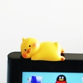 Cute yellow duck mini ornament for monitor or car dashboard decoration in prone pose - Type D Lying Duck