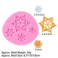 Roze siliconen vorm met vier sneeuwvlokken voor cake fondant en chocolade decoratie - Viergats Sneeuwvlok Stijl (15-18) / Roze