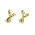 Polished 18k gold plated chunky bubble style fluid abstract stud earrings for women - Style-Y