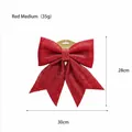 Fiocco natalizio rosso medio scintillante con finitura glitterata 30cm x 28cm - Medio Rosso (28cm)