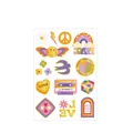 Tatuajes temporales Hippie con motivos de paz amor y arcoíris en rosa dorado FX-009 - Patrón De Cinta De Arco Iris De Paz (FX-009)