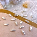 Macro shot of 9x3mm irregular baroque pearl beads for nail art and jewelry design - White (9*3mm)