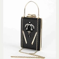 Elegante zwarte avondtas met kristallen en gouden ketting voor feestelijke luxe - Zwart