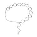 Elegant silver leaf elastic metal waist chain for dresses featuring a polished round link design - Silver Circle