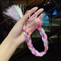 Haaraccessoire voor kinderen met roze en paarse vlecht en grote iriserende strik - 8# Kleine Bal