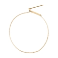 Minimalist S925 sterling silver gold-plated thin chain with engraved logo tag - Gold Single Bracelet