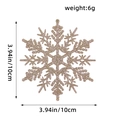 Sparkling rose gold glitter snowflake ornament for Christmas tree decoration, size 10cm - 12Pcs/Pack / Khaki Style D