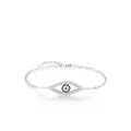 S925 sterling silver evil eye bracelet with blue zircon and sparkling white crystals - Triple Eye Horizontal Style (RHB1959)