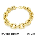Chunky gold stainless steel link chain bracelet with lobster clasp, 210x10mm 33g size - Gold / 210x10mm (KB190880-Z)