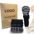 Waterproof non-slip dog socks with silicone grip and velcro straps for pet safety - XS / Black Tiger Paw Grip