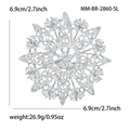 Detail van de zilveren strass zonnebloem broche met maat 6,9 cm en gewicht van 26,9 g - Zonnebloem/Sneeuwvlok Stijl / Zilver