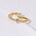 Gold Single Zirconia Bubble Style (JR424-G7)