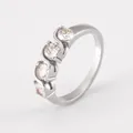 Anello in acciaio inossidabile placcato oro 18k con zirconi a S, taglia 6/7/8 - US 6 / Color Acciaio