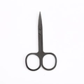 Thickened stainless steel eyebrow scissors in matte black finish for nose hair grooming - Pointed Tip Beauty Scissors / Black