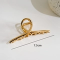 Minimalist 7.5cm golden metal hair claw clip with cross design and non-slip teeth for women - Cross Design