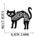 Dettaglio della toppa ricamata gatto Horror Night con texture e dimensioni del prodotto - Gatto Nero (X3UL-12-13)