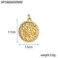 Dettaglio del ciondolo a stella dorata con trama martellata e dimensioni di 1,7x1,5 cm - XP34604D0W0-Stella Rotonda in Rilievo