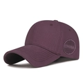 Classic dark purple baseball cap with side China embroidery and curved brim detail - Adjustable / Purple