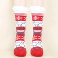 Chaussettes de Noël rouges épaisses doublées en polaire avec motifs de mouton - Taille unique / Agneau Rétro