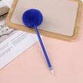 Creative blue ballpoint pen with a soft pom-pom top on a decorative tray - 0.5mm / Blue