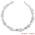 Détail du bracelet argenté avec formes en zircone et perles, largeur 7,0mm et longueur 205mm - Bracelet / Argenté