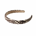 Zebra print headband with vintage sponge padding and beige interior lining - Coffee Beige Zebra