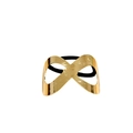 Golden infinity metal hair tie with brushed finish and thick black elastic band - Gold Brushed Infinity