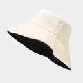 Detail eines Sonnenhutes mit atmungsaktiver Wabenstruktur und cremefarbenem, schwarzem Wendestoff - Doppelseitig Einfarbig Schwarz/Beige